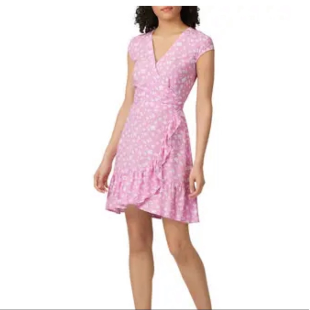 J. Crew faux wrap cap sleeve mini dress